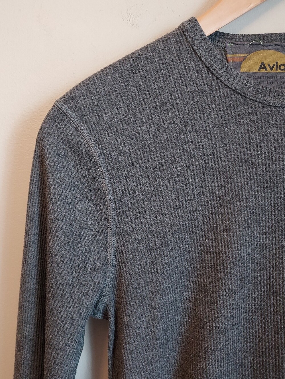Aviator Nation Gray Thermal Long Sleeve Logo Tee Size XS - Picture 7 of 11